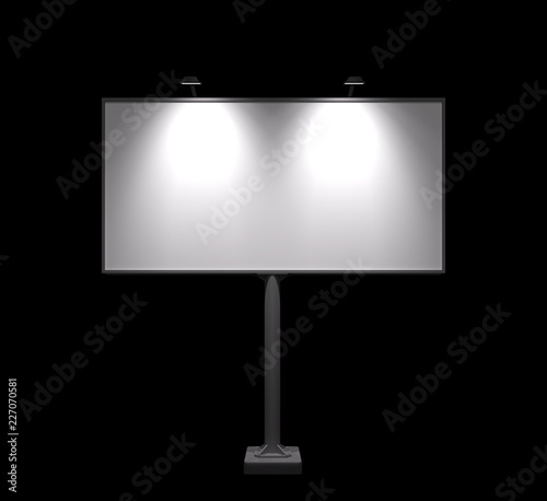 Blank billboard night view mock-up photo