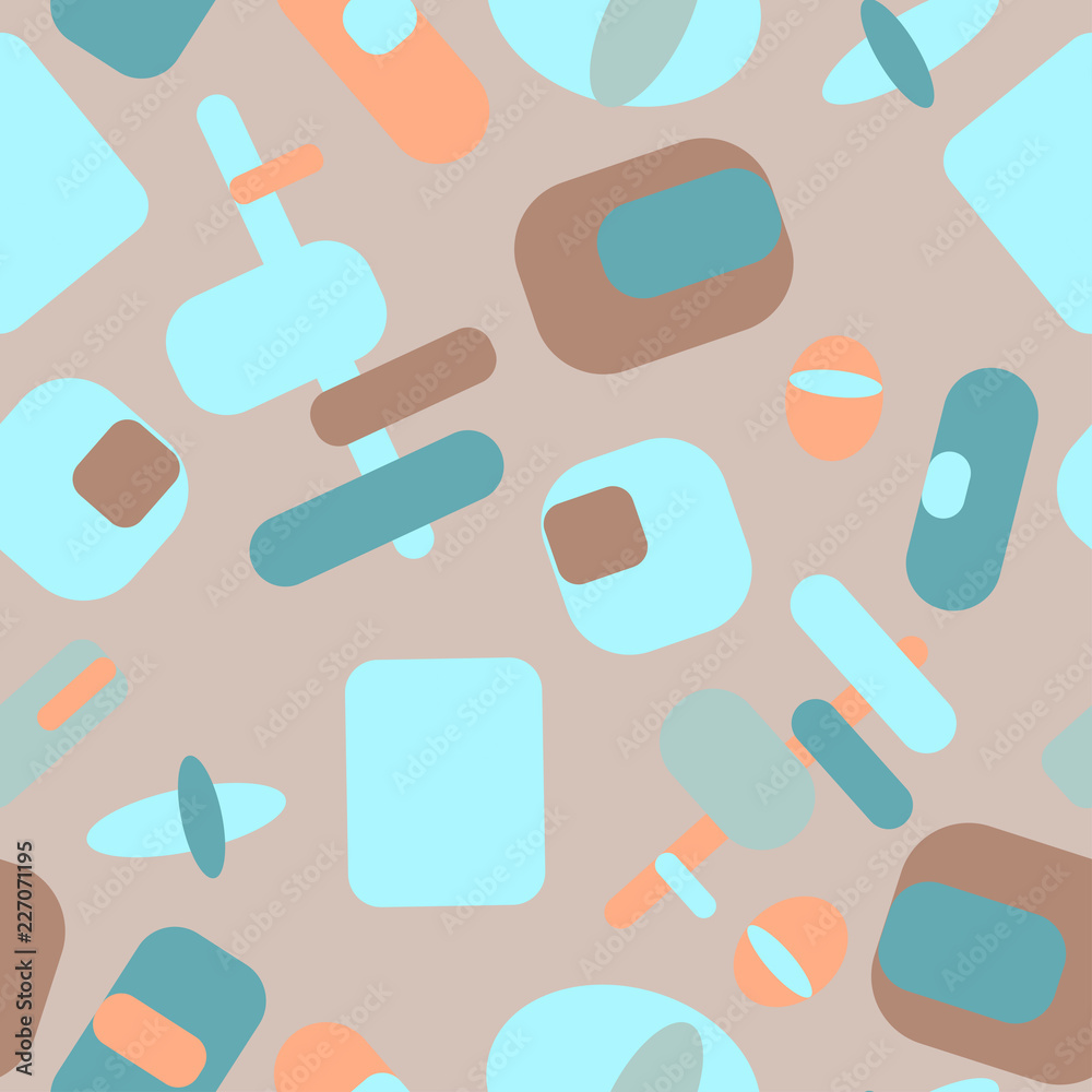 Geometric figures of colors on a light gray Geometric figures of colors on a light gray