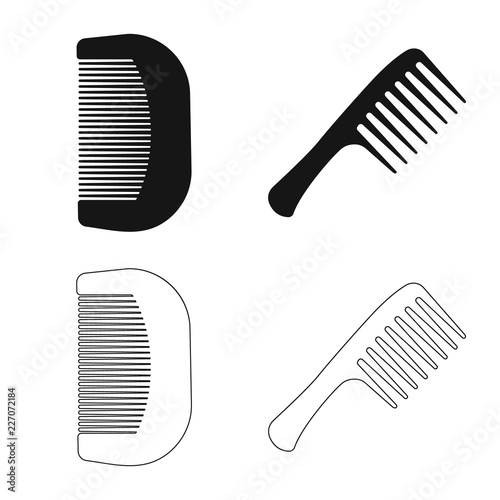 Vector design of brush and hair icon. Collection of brush and hairbrush stock symbol for web.