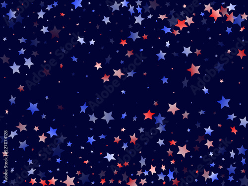 Flying red blue white star sparkles