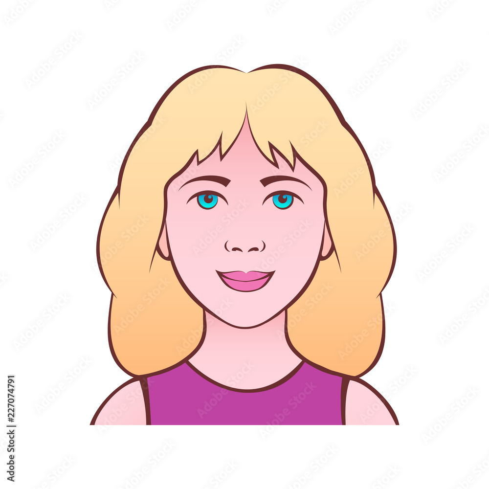 Portrait of a blonde girl. Vector illustration, eps 10. Portrait of a blonde girl. Vector illustration, eps 10.