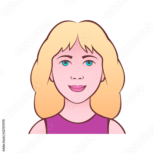 Portrait of a blonde girl. Vector illustration, eps 10.