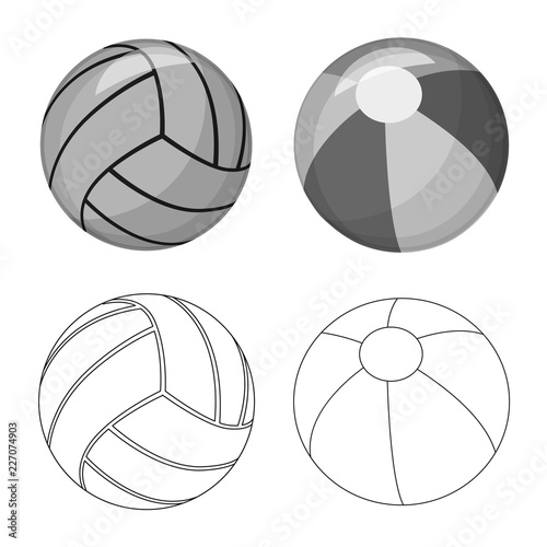 Vector design of sport and ball sign. Collection of sport and athletic stock vector illustration.