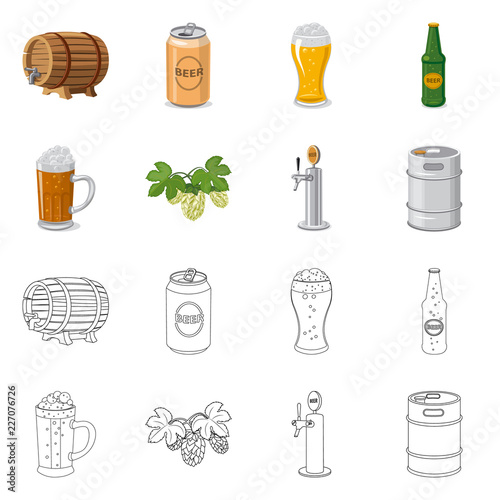 Vector design of pub and bar logo. Set of pub and interior stock vector illustration.