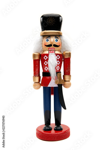 Christmas Nutcracker Soldier Isolated White Background photo