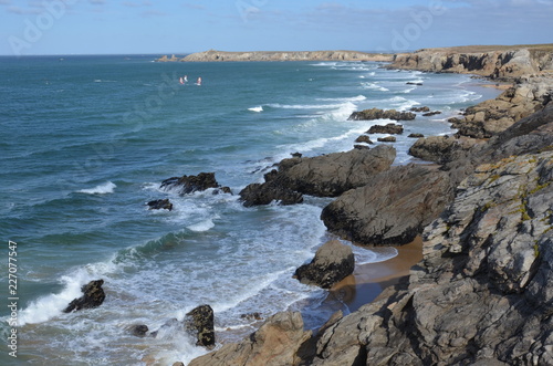 Windsurf in wild coast, Bretagne, France