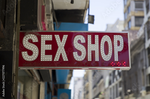 Sex shop street sign