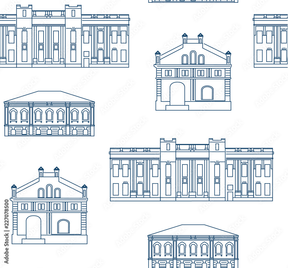 vector illustration of the building historical monument architecture pattern