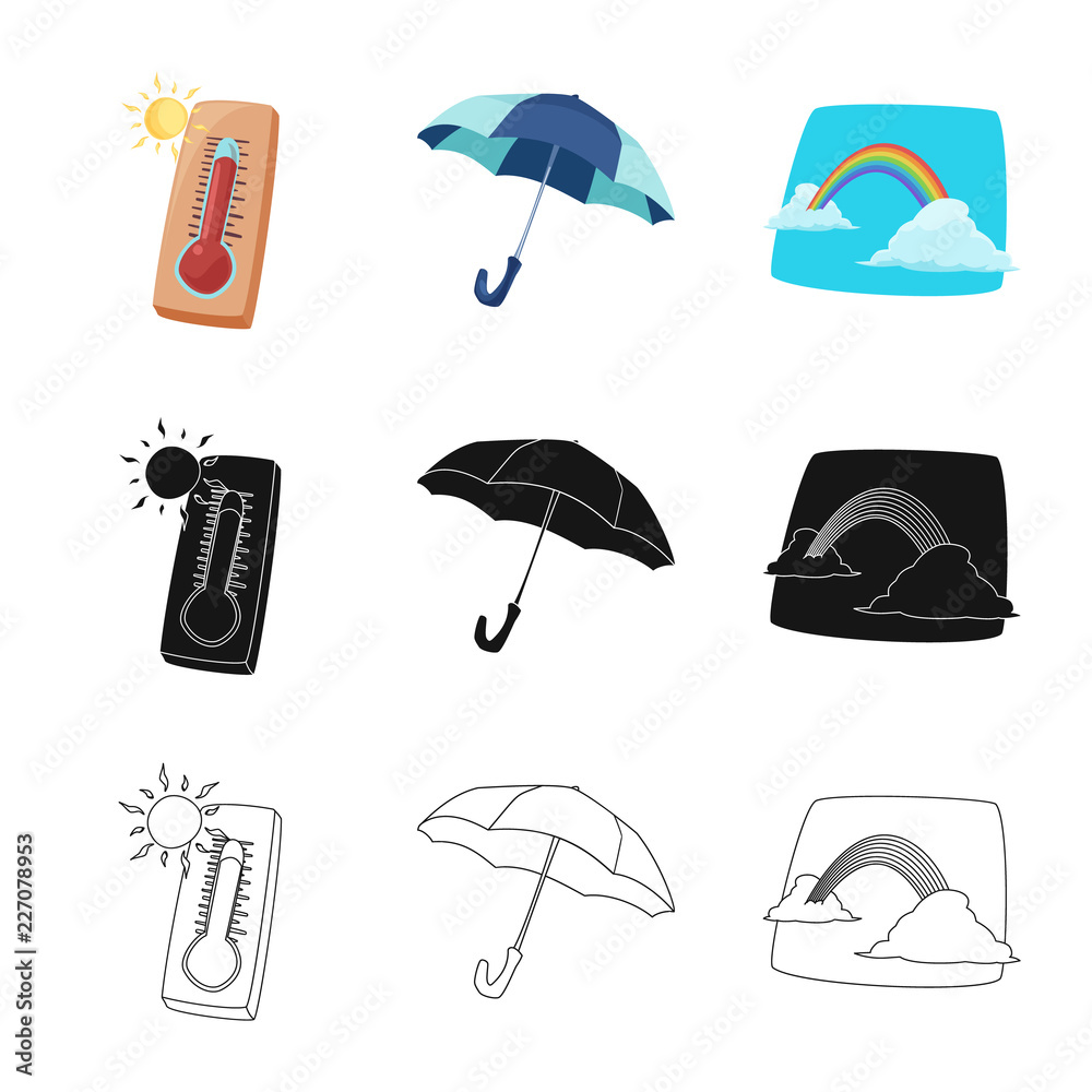 Vector design of weather and climate icon. Set of weather and cloud stock vector illustration. Vector design of weather and climate icon. Set of weather and cloud stock vector illustration.