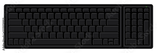 Black Keyboard. Computer keyboard isolated on a white background.