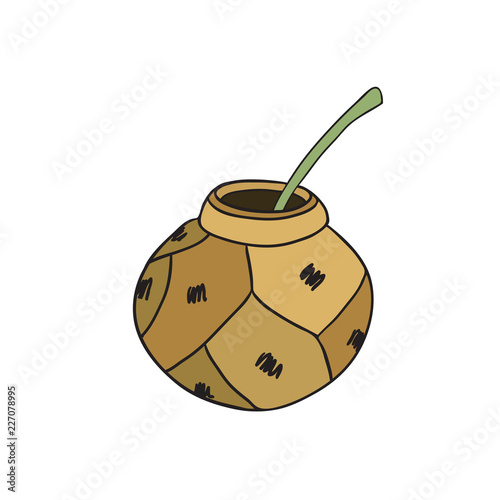 Mate Tea cup. Hand drawn Icon