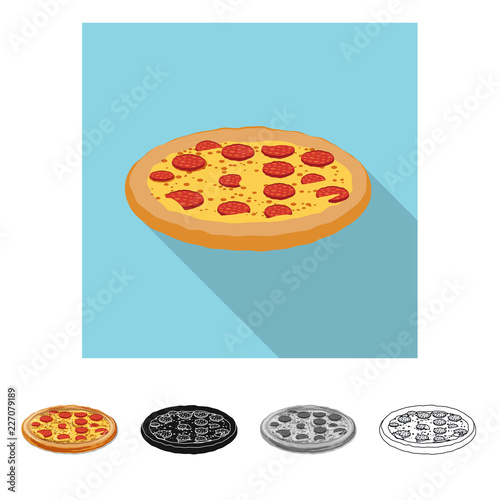 Vector illustration of pizza and food symbol. Set of pizza and italy stock vector illustration.