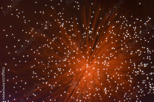 Fire crackers in the sky Christmas and new year celebration  