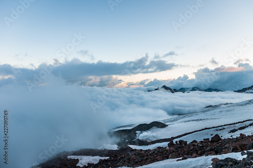 Evening fog in the mountains