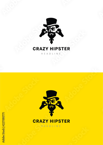 Crazy hipster logo template.