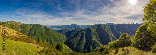 Lake Maggiore as seen from Alpe Leciurt, in Valgrande National Park photo