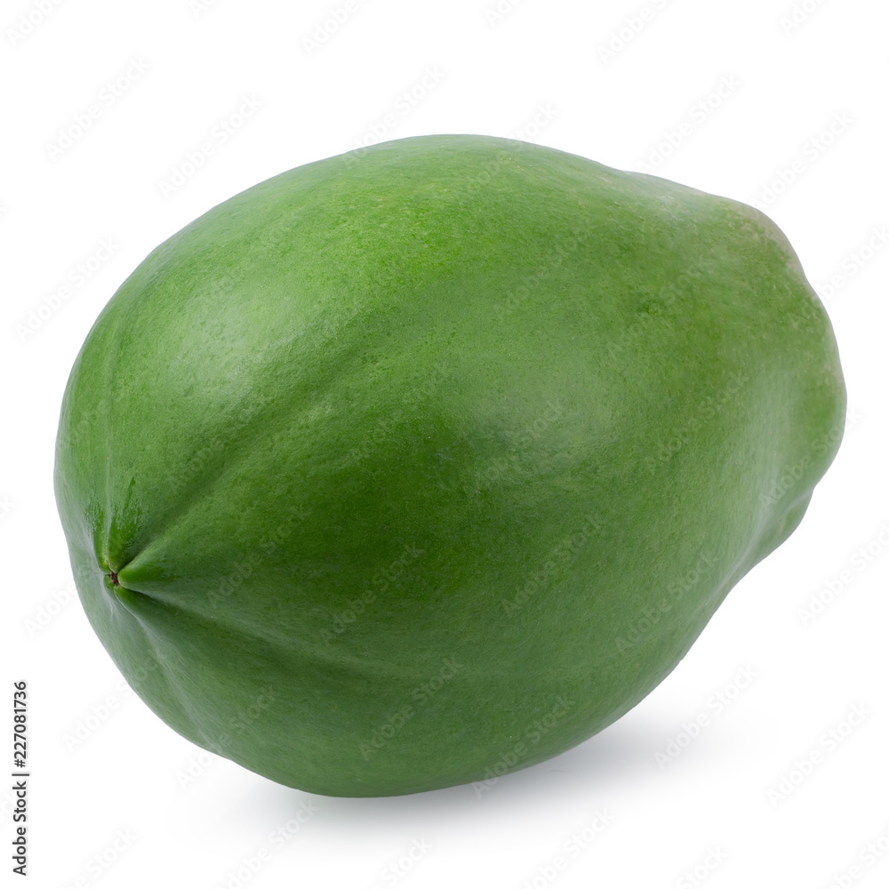 Green papaya isolated on a white background Green papaya isolated on a white background