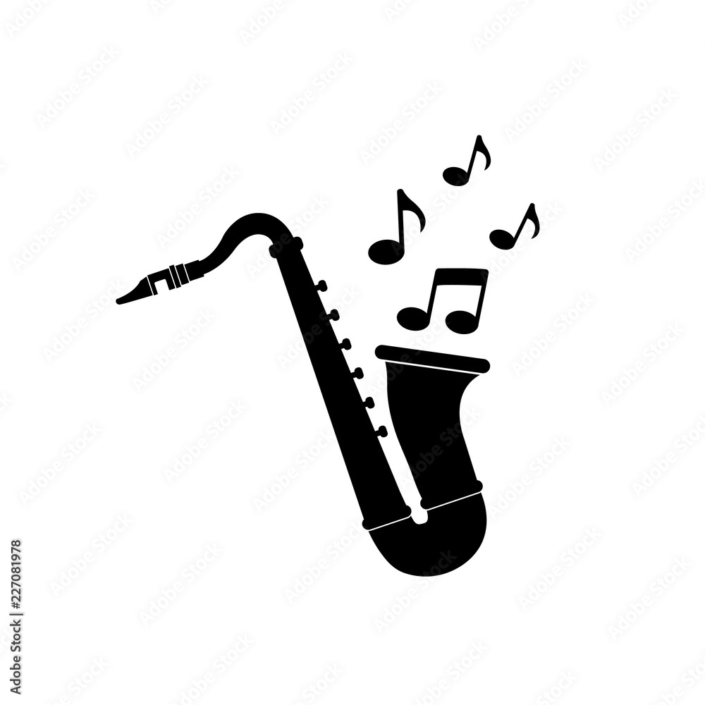 Saxophone icon, logo on white background Stock Vector Adobe Stock