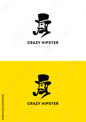 Crazy hispter logo template.