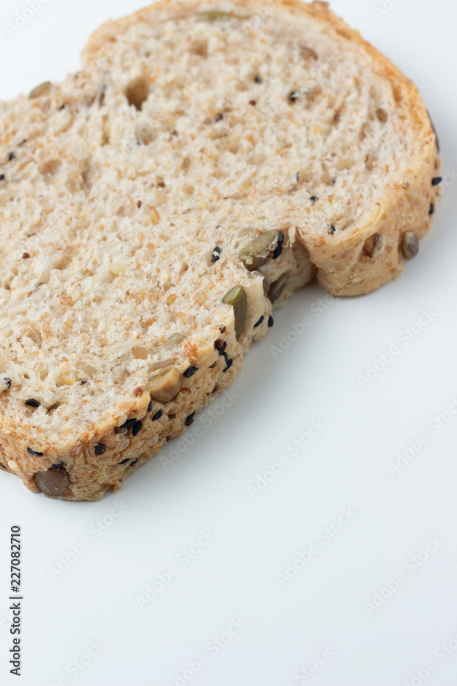 fresh bread slices isolated on white background fresh bread slices isolated on white background