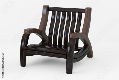 Wooden chair of two varieties of wood