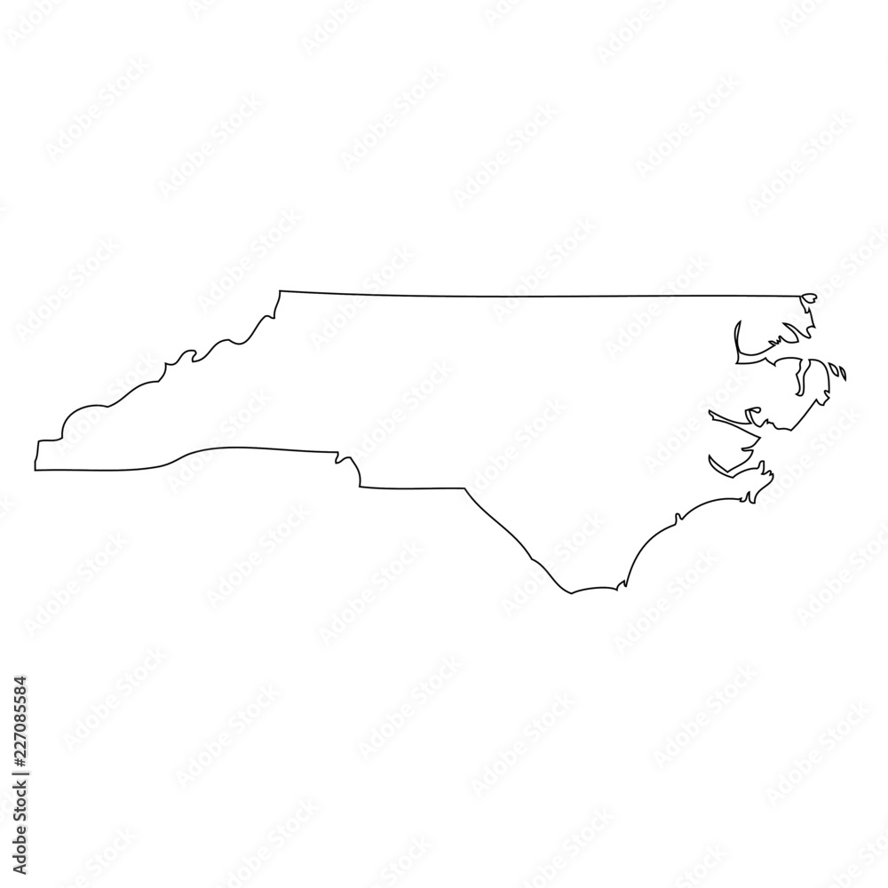 North Carolina - map state of USA - obrazy, fototapety, plakaty 