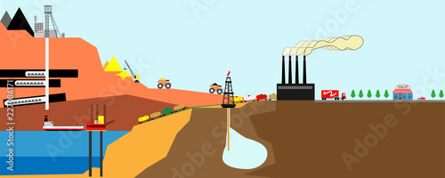 infographics illustration of the production process