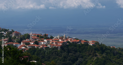 View of Signagi and Alazani Valley. Popular tourist attraction of Georgia. The heart of Georgia's wine-growing regions.