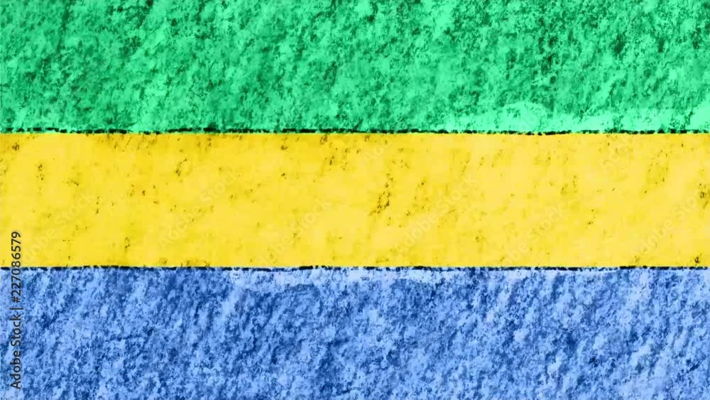 stop motion pastel chalk crayon drawn Gabon flag cartoon animation seamless loop background new quality national patriotic colorful symbol video footage stop motion pastel chalk crayon drawn Gabon flag cartoon animation seamless loop background new quality national patriotic colorful symbol video footage