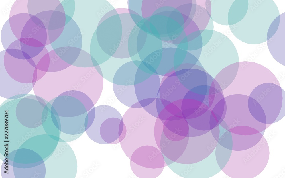 Multicolored translucent circles on a white background. Pink tones. 3D illustration Multicolored translucent circles on a white background. Pink tones. 3D illustration