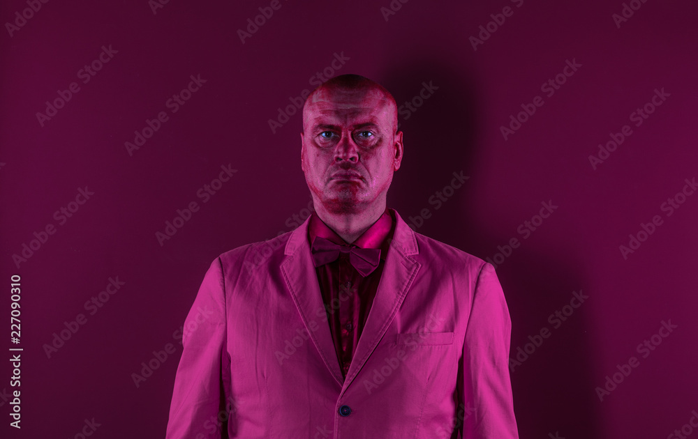 abstract portrait of a red man on a red background abstract portrait of a red man on a red background