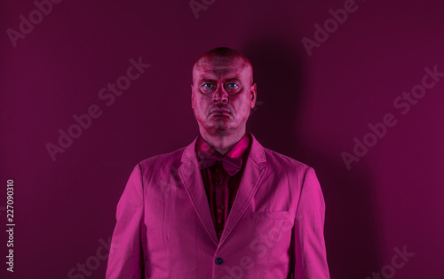 abstract portrait of a red man on a red background