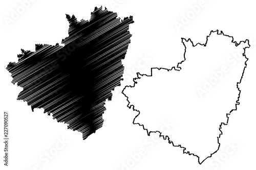 Samara Oblast (Russia, Subjects of the Russian Federation, Oblasts of Russia) map vector illustration, scribble sketch Samara Oblast map