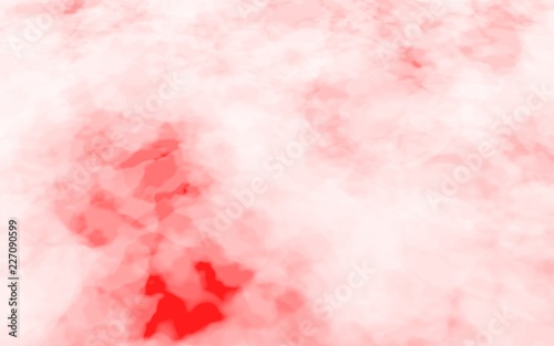 Background of abstract white color smoke isolated on red color background. The wall of white fog. 3D illustration