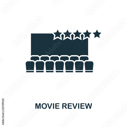 Movie Review icon. Monochrome style design from cinema icon collection. UI and UX. Pixel perfect movie review icon. For web design, apps, software, print usage.
