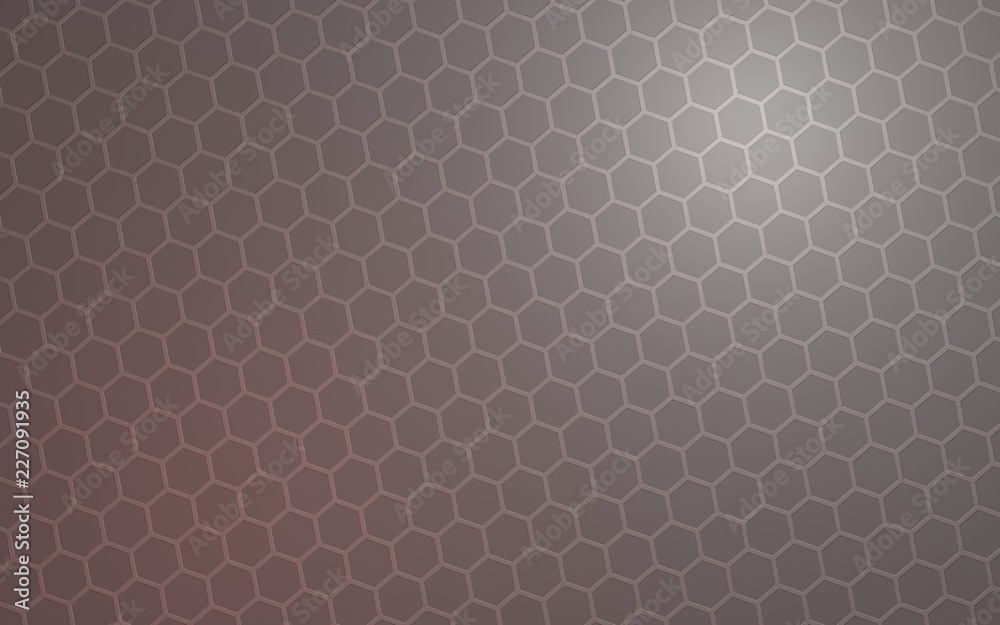 Honeycomb with color lighting, on a gray background. Perspective view on polygon look like honeycomb. Isometric geometry. 3D illustration Honeycomb with color lighting, on a gray background. Perspective view on polygon look like honeycomb. Isometric geometry. 3D illustration