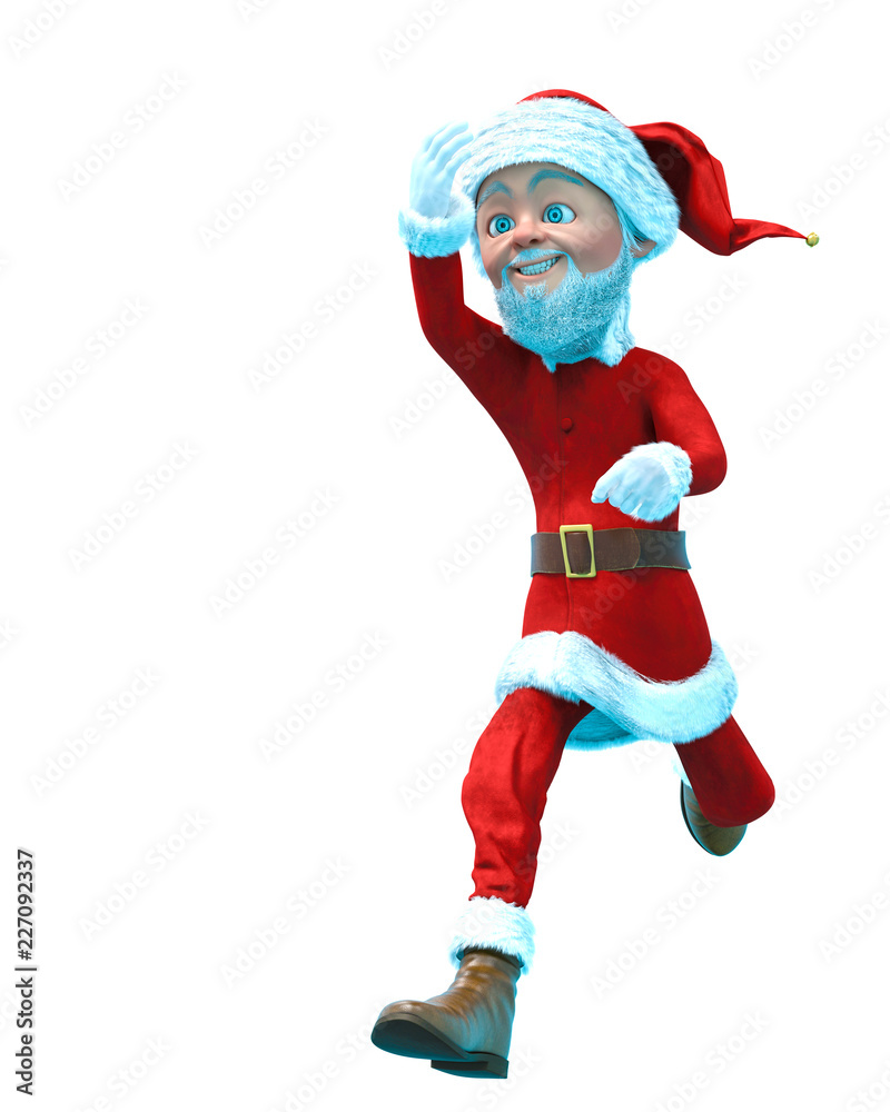 slim santa claus cartoon in a white background slim santa claus cartoon in a white background