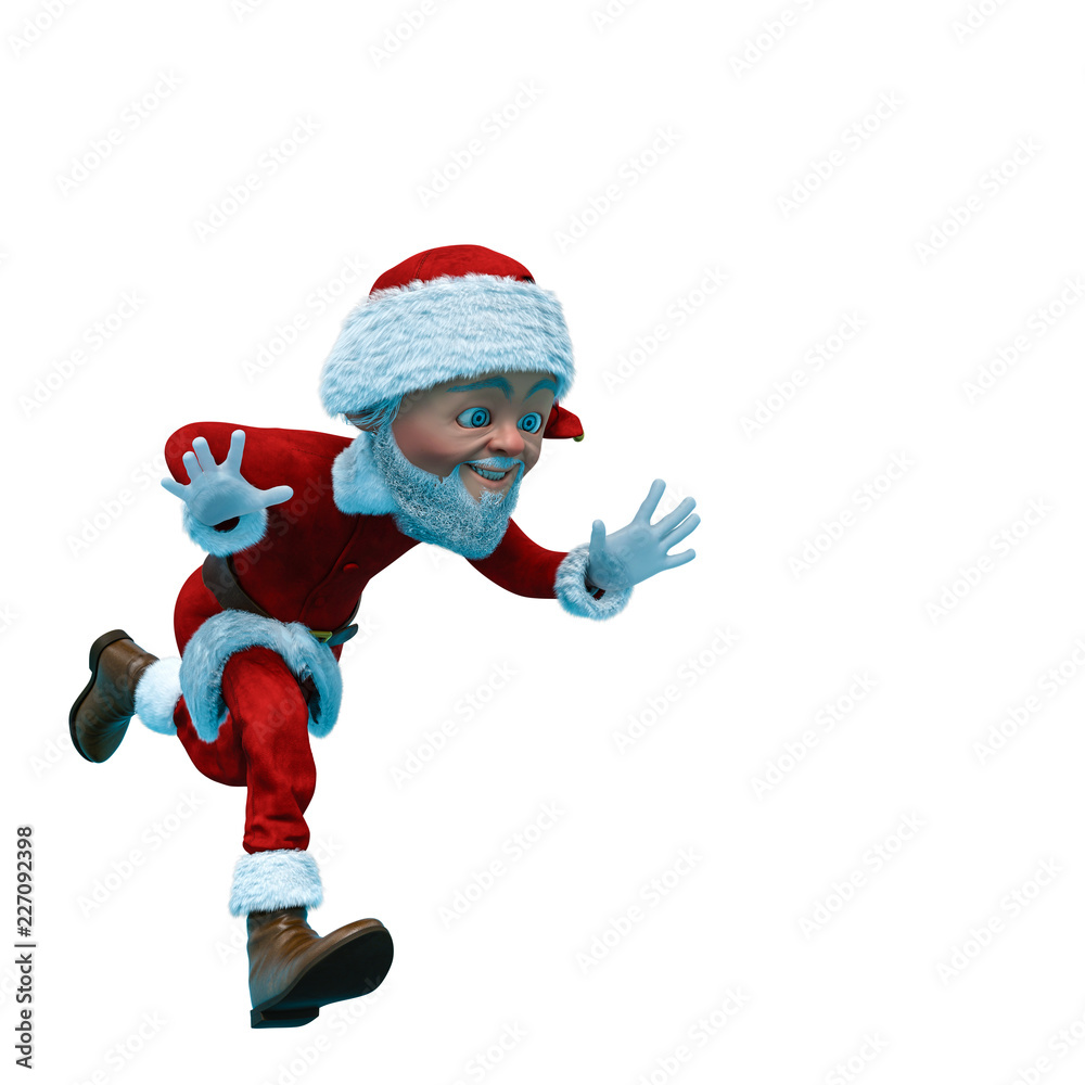 slim santa claus cartoon in a white background slim santa claus cartoon in a white background