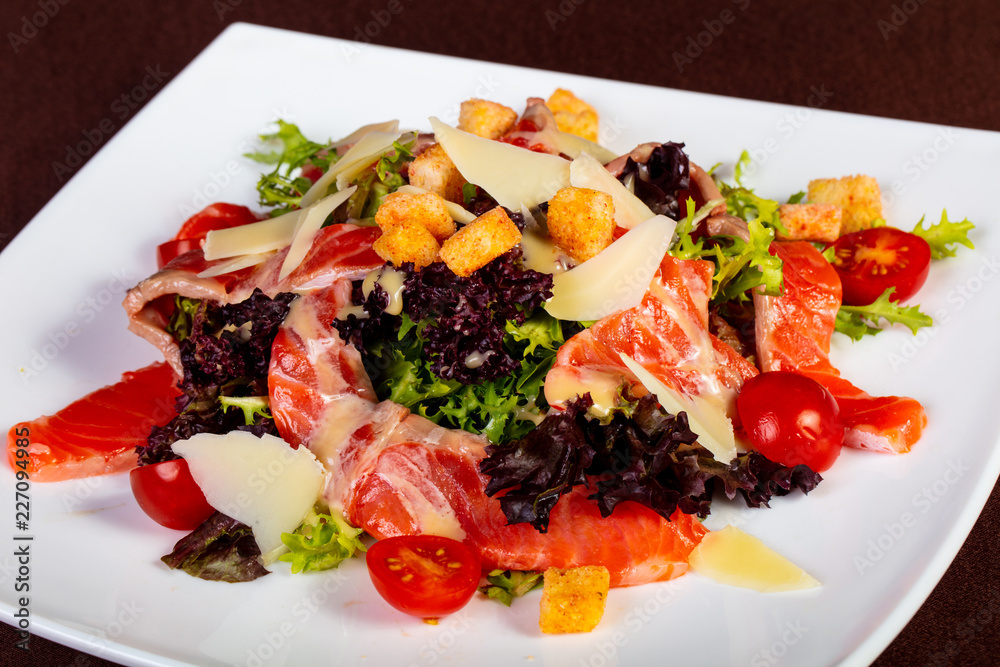 Salmon salad with mustard sauce Salmon salad with mustard sauce