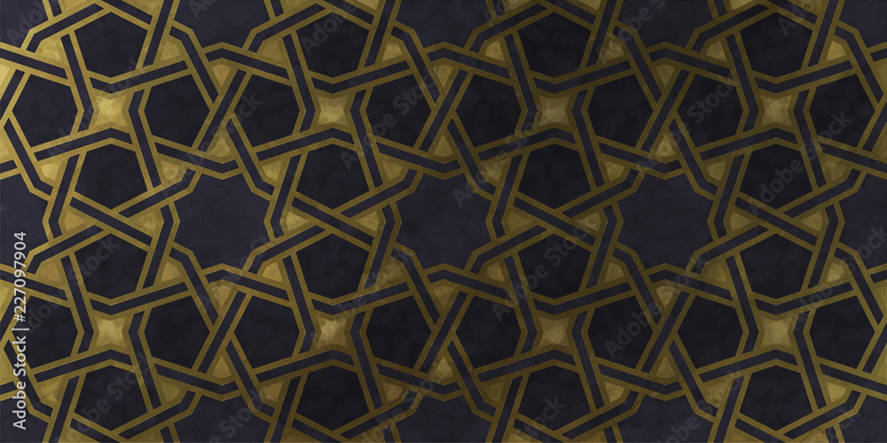 Islamic decorative pattern with golden artistic texture. Islamic decorative pattern with golden artistic texture.