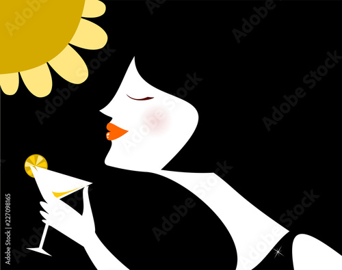 Profilo bianco con cocktail