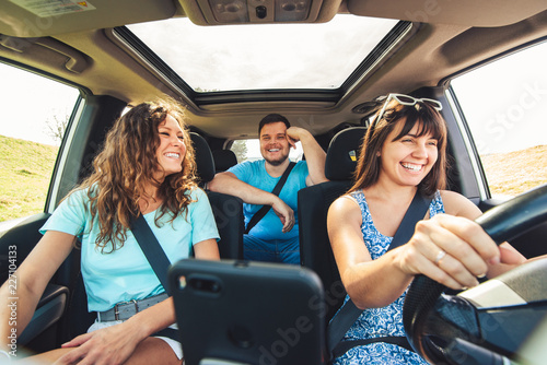 friends in car. road trip photo