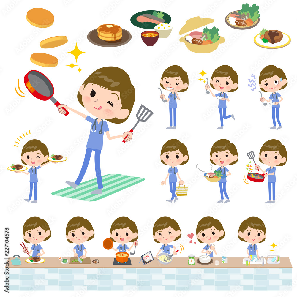 surgical operation blue wear women_cooking surgical operation blue wear women_cooking