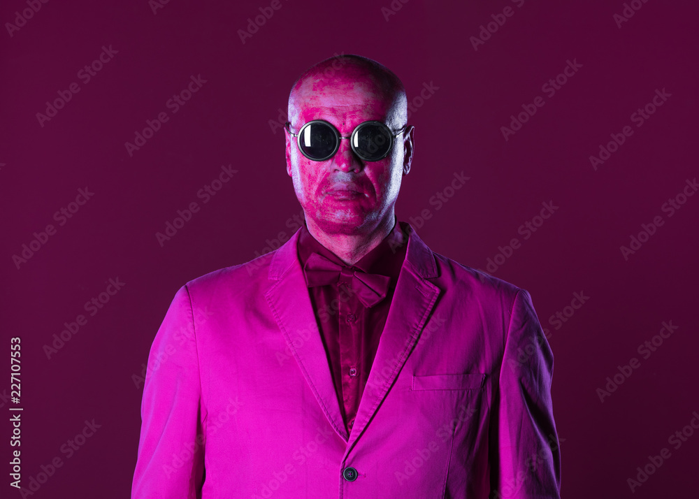 Obraz premium abstract portrait of a red man on a red background