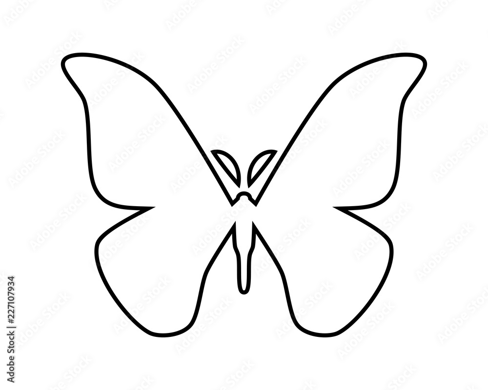 Japanese silk moth stylized vector icon on white Japanese silk moth stylized vector icon on white