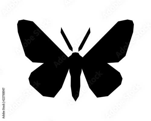 Peppered moth, Biston betularia . Vector icon on white