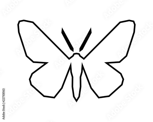 Peppered moth, Biston betularia . Vector icon on white photo