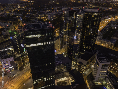 Aerial view of night city Tallinn Estonia