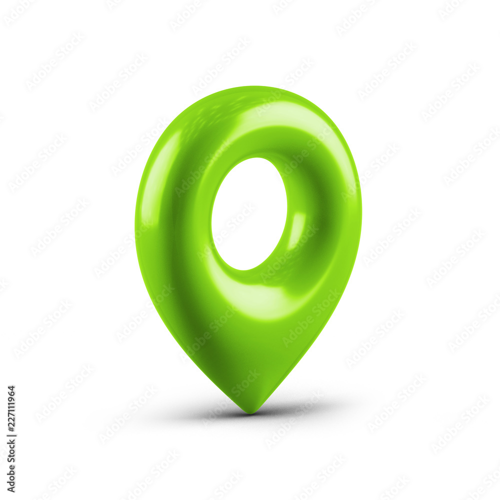Green map pointer with a icon Green map pointer with a icon