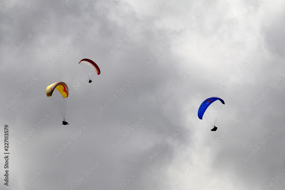 paraglider in the sky, paragliding, skyman paraglider in the sky, paragliding, skyman